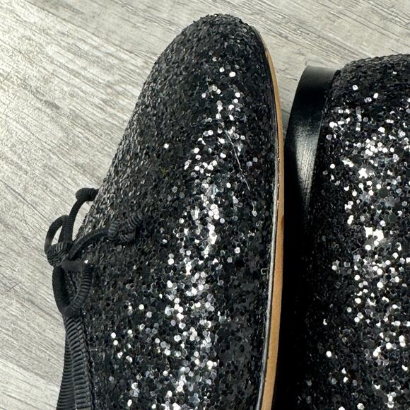 Kate Spade New York Honey Glitter Ballet Flats Black Bow Size 8 - Picture 4 of 8